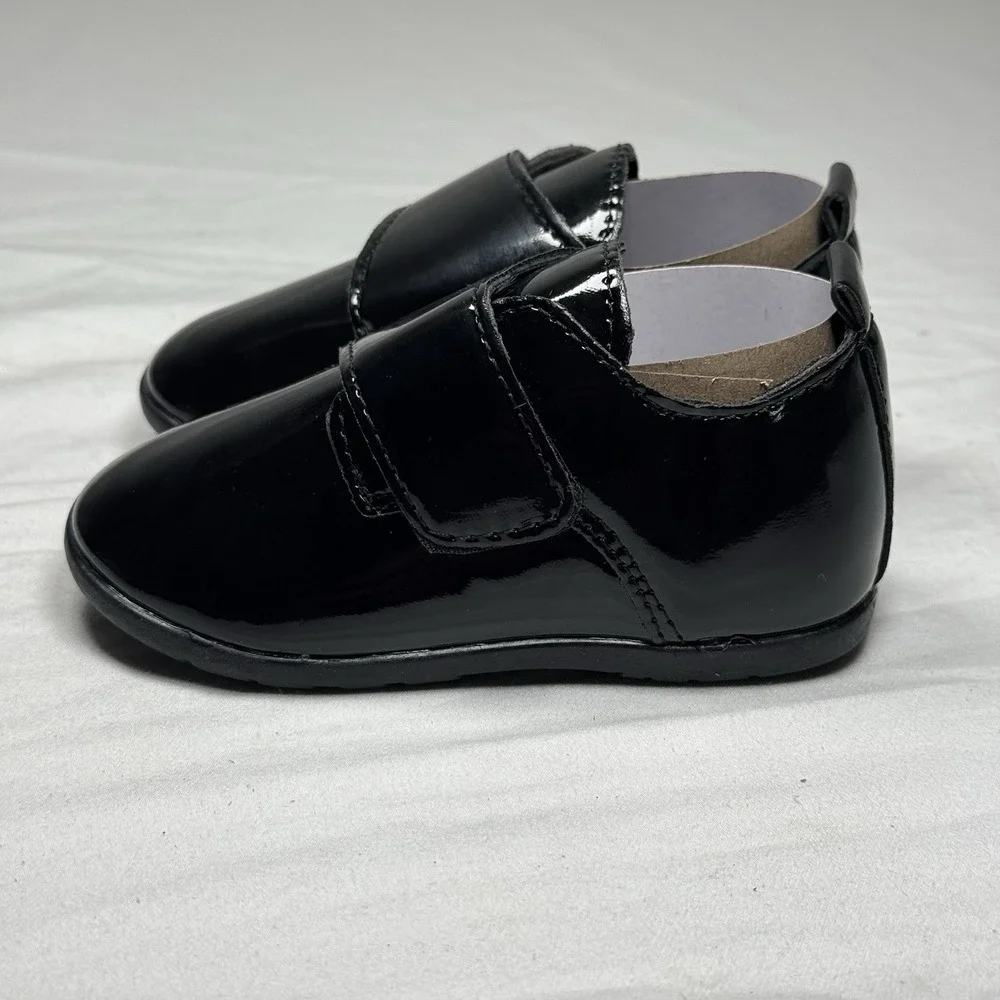 Kids Black Dress Shoes Toddler US 4 Hook Loop Formal School Wedding